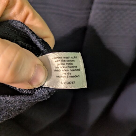 Lane Bryant Navy Blue Textured Dress with Pockets - Picture 3 of 9